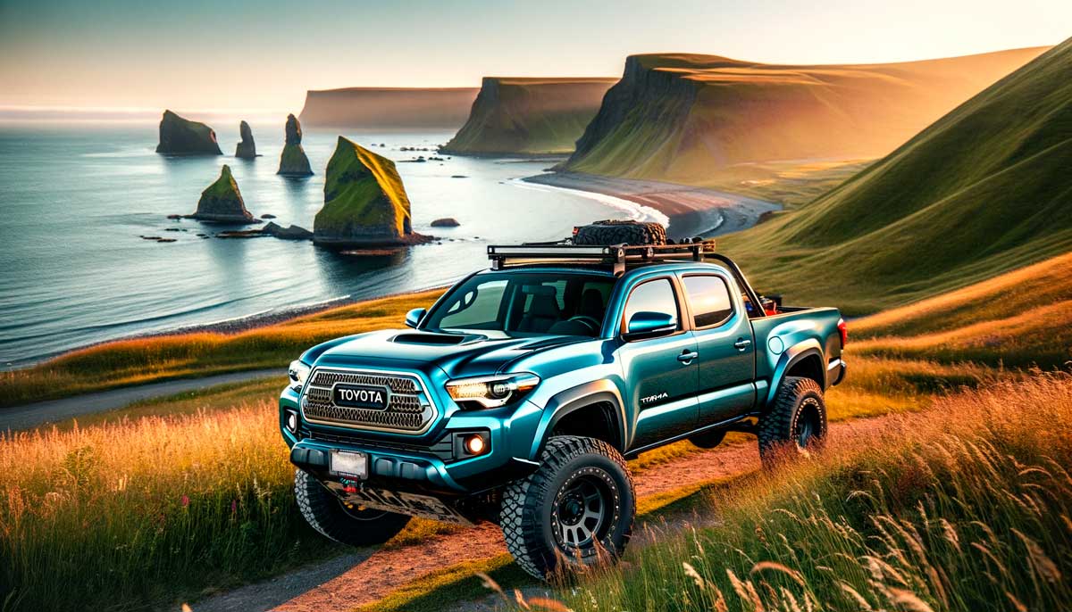 Cort de plafon și umbrar auto pe un Toyota Tacoma