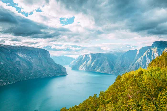 Overlanding in Europe at Sogn and Fjordane fjord Norway