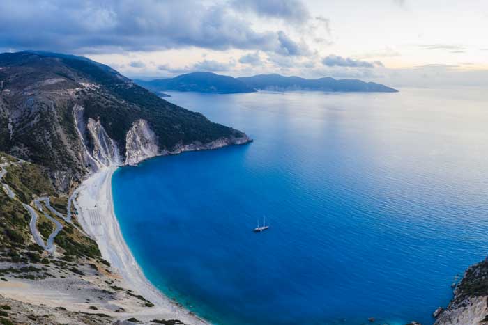 Overlanding at Myrtos beach on Kefalonia