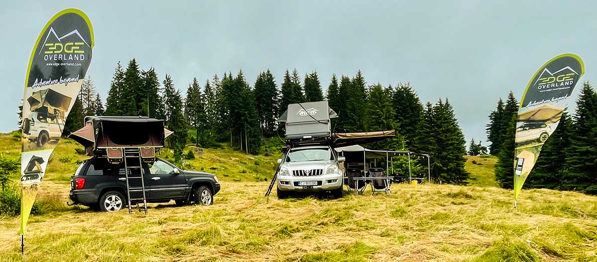 Rooftop tents and car awnings at Outdoors Fest