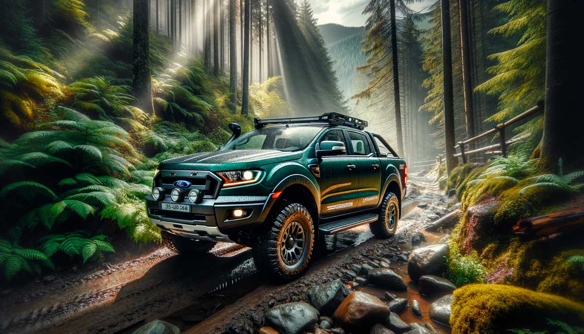 Ford Ranger pregătit să fie echipat cu un cort de plafon și marchiză auto