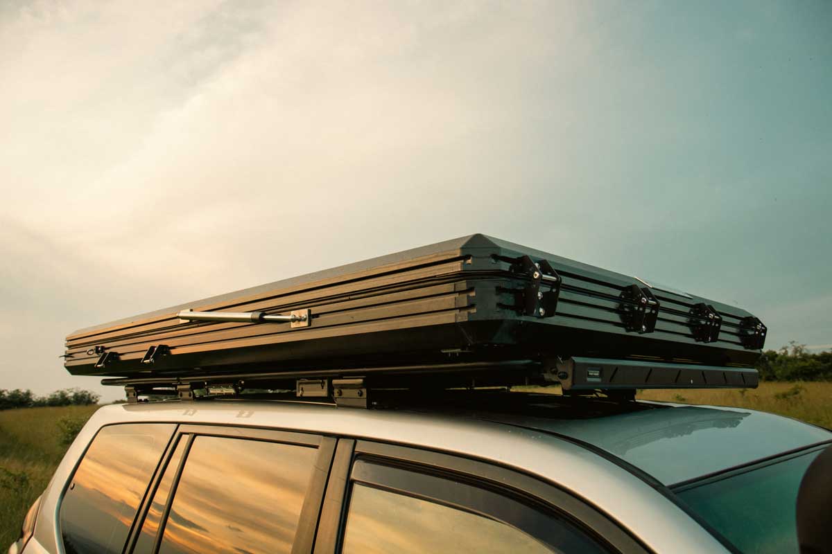 explore one hard top rooftop tent opened