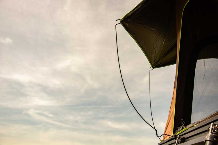 Rooftop tent stainless pole socket