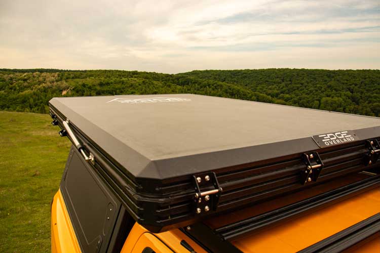 Rooftop tent closed back view