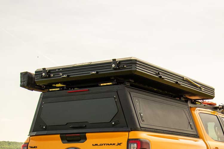 Rooftop tent closed front view