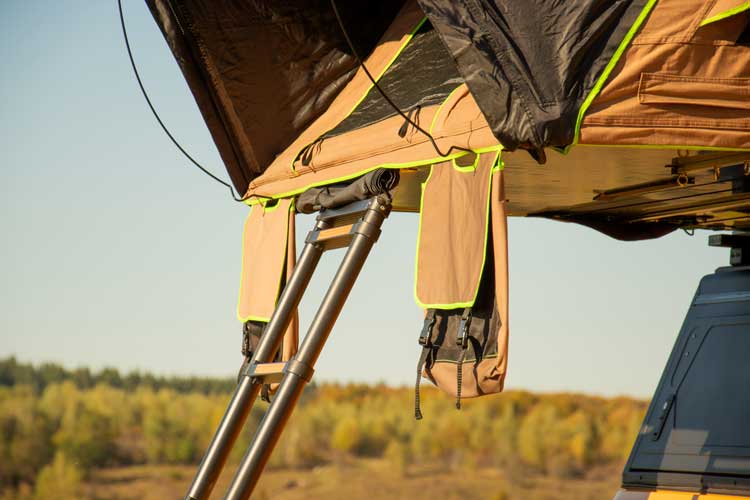 Waterproof shoe holders for the rooftop tent