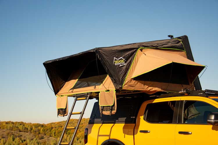 Horizon One rooftop tent back left side view
