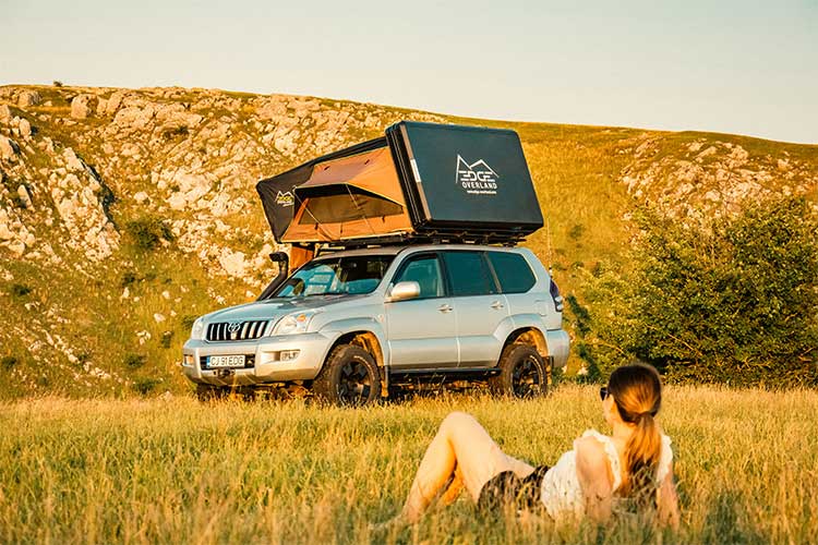 Rooftop tent back scenic view