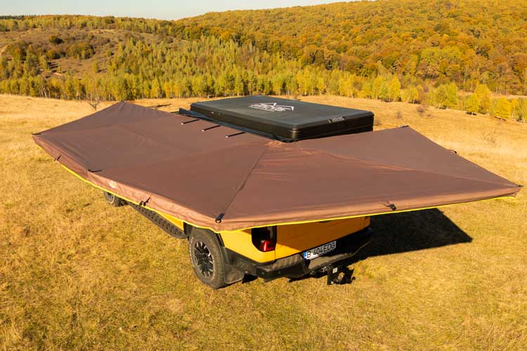 The top side of the Infinity 270 freestanding car awning