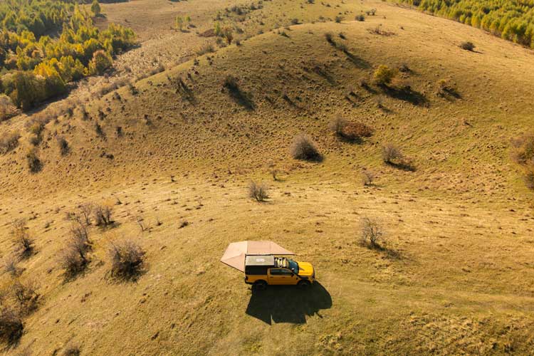 A scenic view of the Infinity 270 car awning by EDGE Overland