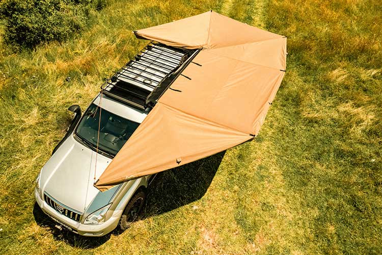 Freestanding awning aerial view