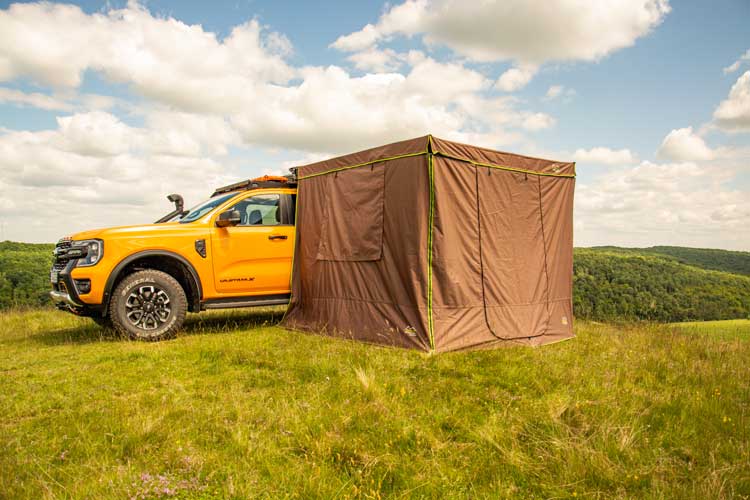Pareti laterali per il tendalino per auto Shelter Max con finestre chiuse