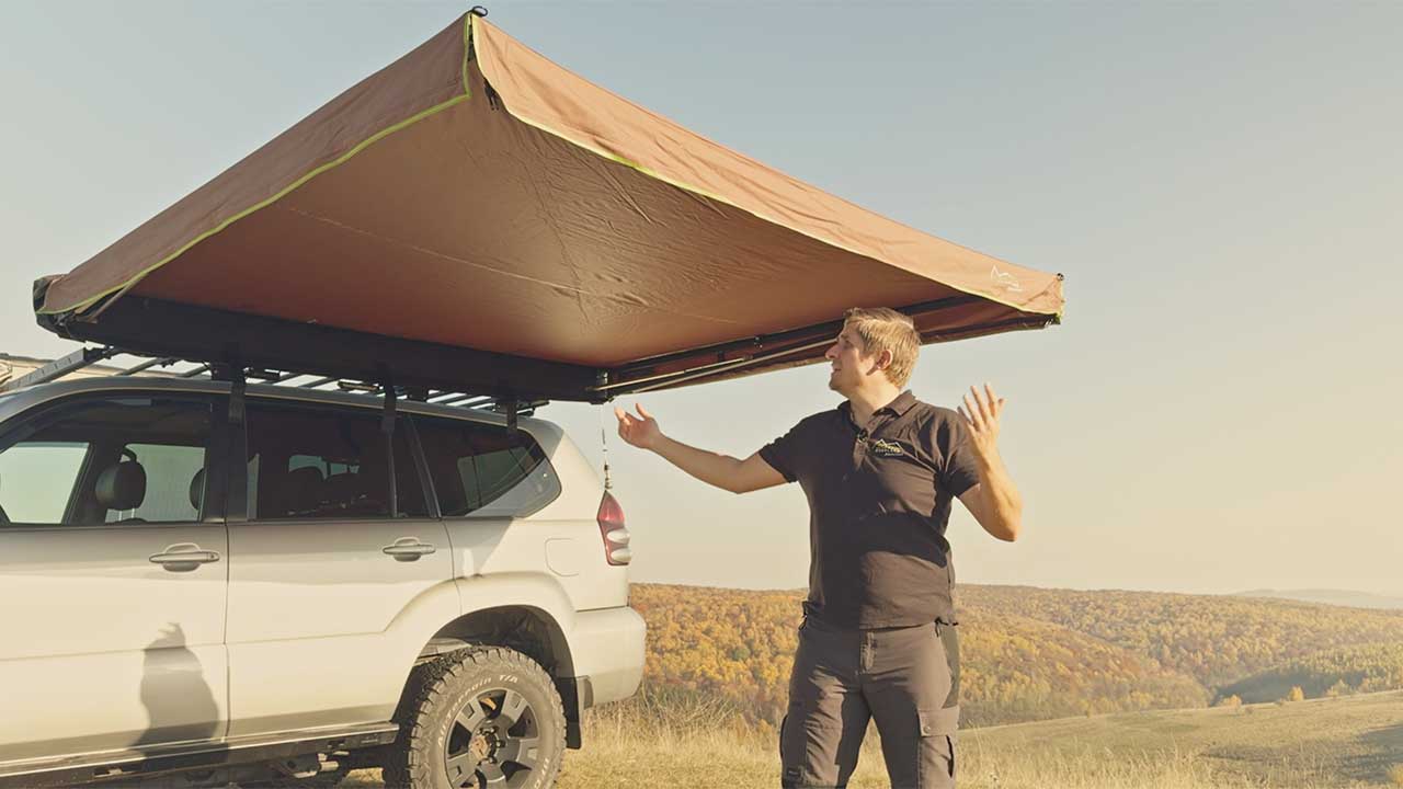 Présentation complète + Comment ouvrir / fermer l’auvent latéral autoportant pour voiture Shelter Max